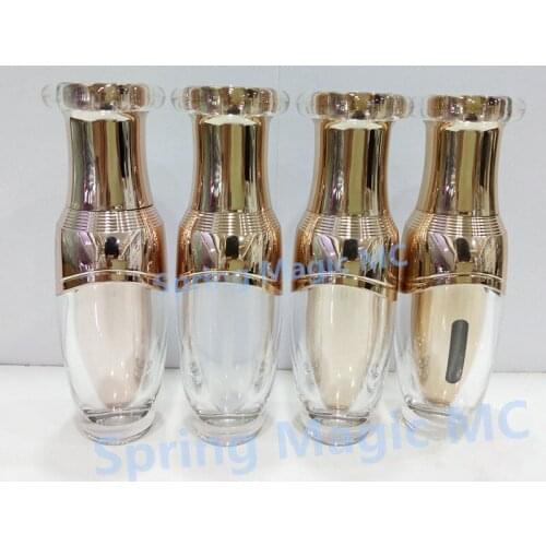 New 15ml Acrylic Rose gold Press pump Emulsion bottle,Cosmetic Packaging Eye cream essence bottle,Empty Plastic Lotion bottle
