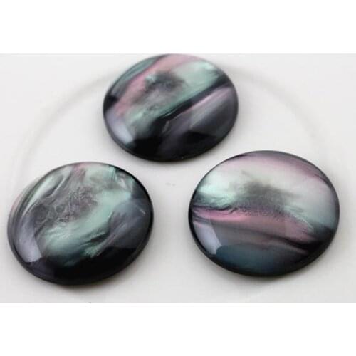 New Fashion 10pcs 25mm Black Color Flat Back Resin Cabochons Cameo G4-23
