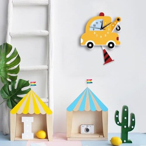Factory wholesale DIY cartoon clock production crane clock childrens bedroom clock clock UWC007