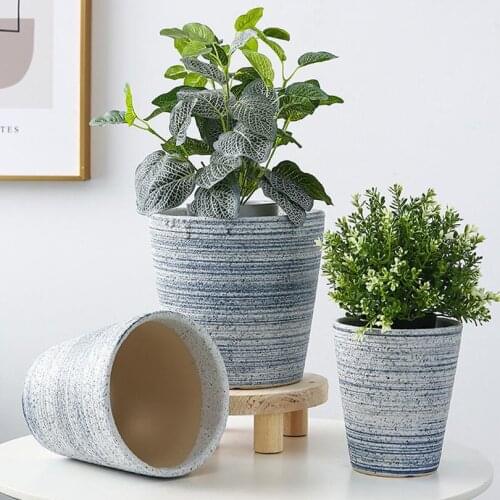 Nordic Style Simple European Style Flowerpot Ceramic Extra Large Landing Balcony Living Room Desktop Green Rose Tiger Skin Orchi