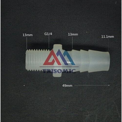 11.1mm-G1/4 Straight Connector Plastic pipe Fitting Barbed Connector with thread Material PP Fish Tank Airline Aquarium