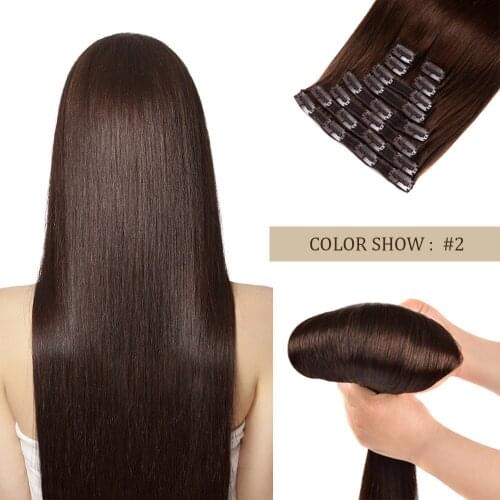 Gazfairy 14'' 18'' 10pcs/set Silky Straight Remy Hair Clip in Human Hair Extension Full Head Double Weft Pure Piano Ombre Color
