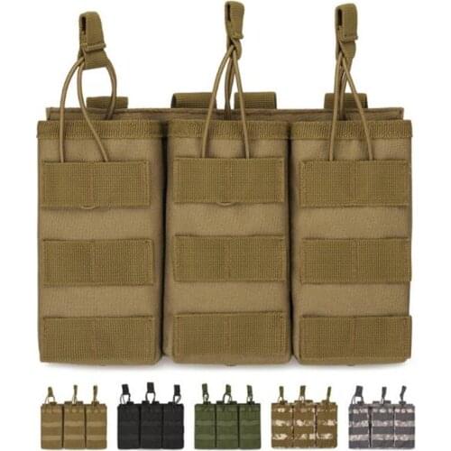 Q804 MOLLE Tactical Triple magazine bag Pouch Walkie Talkie Bag Nylon Cartridge Clip Pouch Hunting Bag