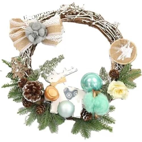 Christmas Wreath Wreath Window Decoration Christmas Decoration Door Hanging Teng Strip Venue Decoration Props