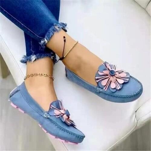 Flowers Womens Flats Colorful Flat Low Heel Slip-on Casual Sandals Summer Fashion Trend Classic All-match Loafers Flat Shoes