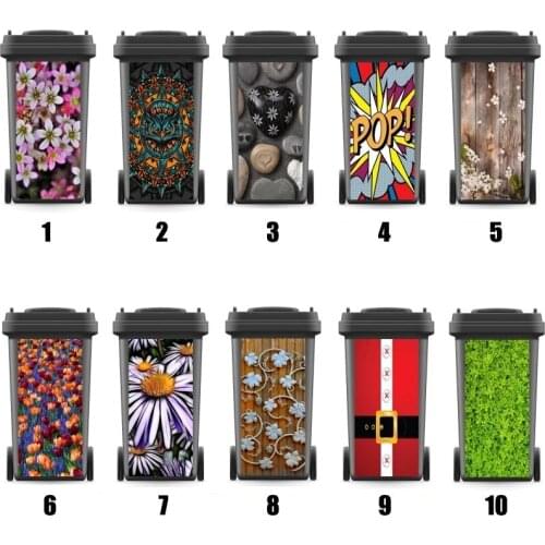 Modern Rubbish Bin Sticker Vinyl Removable Sticker Decals Ktichen Accessories Creative Gift Wall Stickers 120liter 240liter