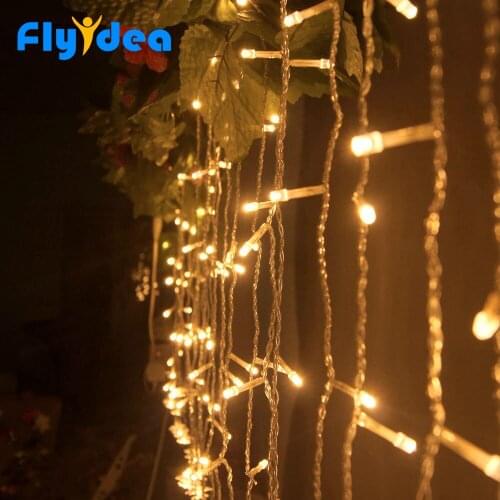 3.5M LED icicle light string new year fairy decoration EU/US Plug 220V 110V Christmas lighting holiday garden garland waterproof