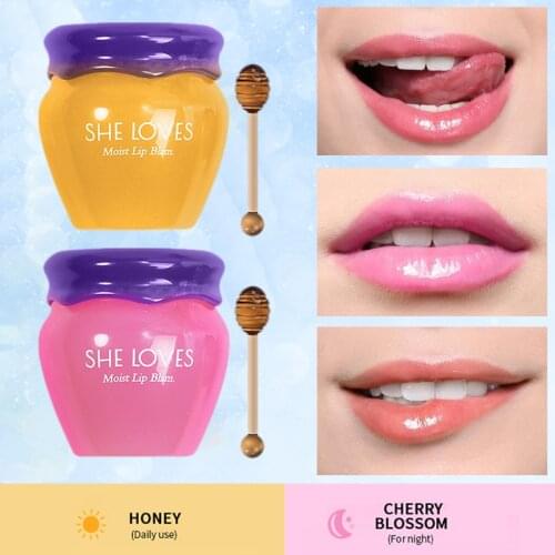 10g Moisturizing Lip Balm Long-Lasting Nourishment Natural Honey Cherry Lip Mask With Mask Stick Reduce Fine Line Lip Balm TSLM1