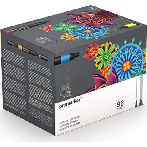Winsor & Newton Promarker, Set of 96, Extended Collection,,Artist alcohol based inks,Winsor & Newton Promarker Brush, Set of 48