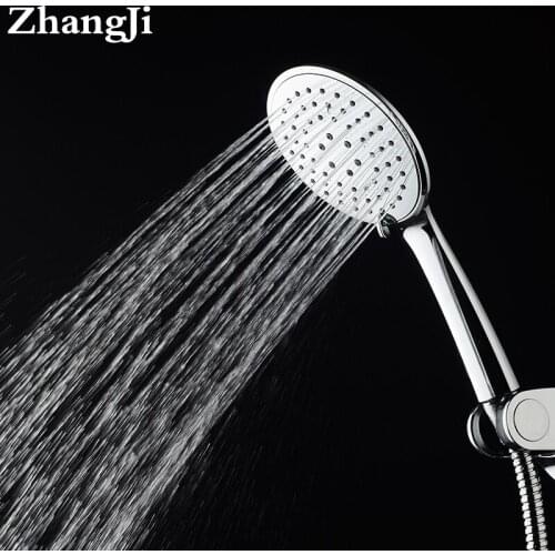 Mirror/White Shower Head Hand Held 3 Modes ABS Chrome Elegant Water Saving silicone anti blocked