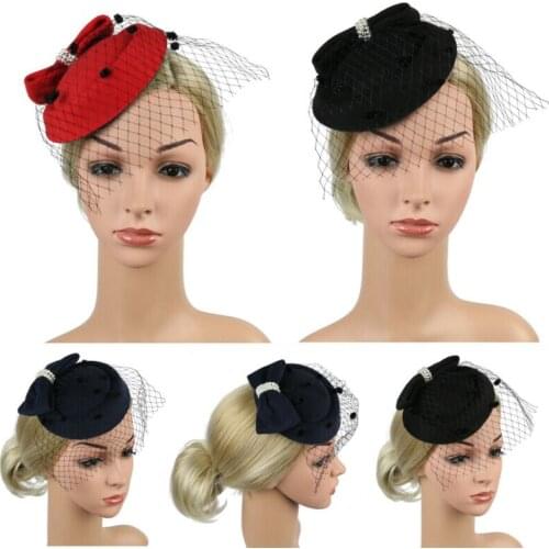 Retro Lady Headdress Mesh Top Hat Bridal Hair Clip Hair Accessories Hat Hot