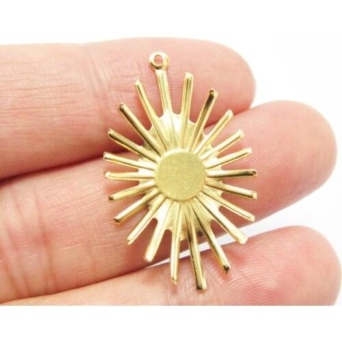 Brass sun charm 33x20mm Brass eye pendant Earrings findings -10pcs R990