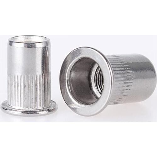 10PCS Flat Head Threaded Rivet Insert Nutsert Cap Rivet Nuts M3 M4 M5 M6 M8 M10 Stainless Steel 304