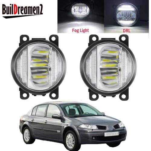 2 Pieces Car Right + Left Fog Light Assembly LED Daytime Running Lamp DRL 30W 8000LM 12V For Renault Megane 2/II 3/III 2002-2015