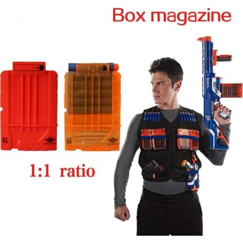 2PCS Box Magazine for Nerf Gun toys Kids outdoor Sports Game Tactical Maginze Cartridge clip children Xmas Gifts