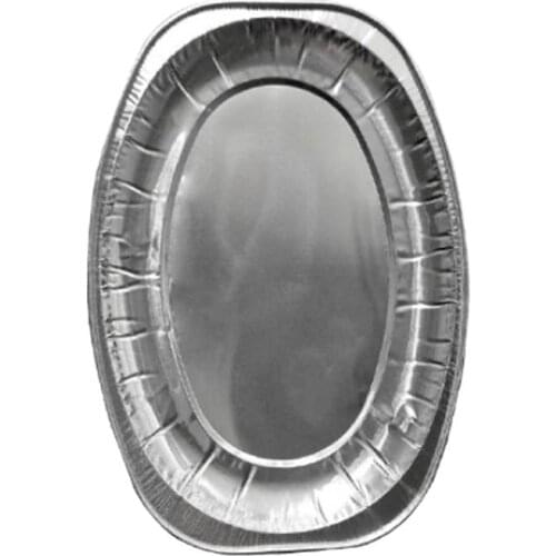 20pcs Disposable Oval Serving Plates Aluminium Foil Tray Serving Dishes Tableware for Catering BBQ Banquet Parties(Random Style)