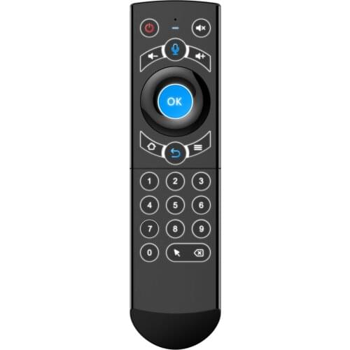 2021 New Wireless Air Fly Mouse IR Learning 2.4GHz Smart Voice Remote Controller With Gyroscope Backlight (Black)