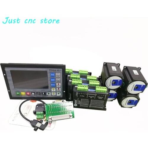 CNC mach3 USB 4 Axis Kit,4pcs M542C 1pcs DDCS V3.1 Controller 4pcs HS21A 57 Stepper Motor
