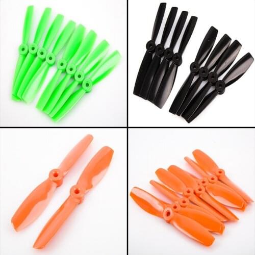 4pairs Gemfan 5x4.5'' 5045 Bullnose Propeller Glass Fiber CW CCW Props for Small Planes FPV Multi-rotors Orange Green Black
