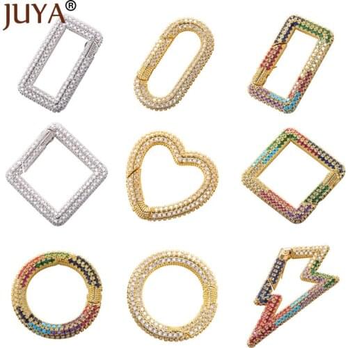 JUYA 5pcs Zirconia Screw Clasps Trendy Jewelry Making Pendant for DIY Luxury Jewelry Necklace Bracelet Hand Made Accessories