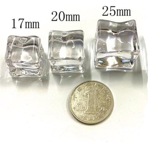 5Pcs/set 17mm 20mm 25mm Acrylic Simulation Ice Irregular Clear Square Crystal Stone Chess Piece For Board Game Accessory