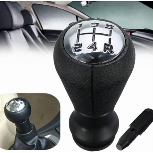 5 Speed Manual Car Gear Shift Knob with Gear Shift Knob Sleeve Adapter Lever For Peugeot 106 206 306 406 806 107 207 307