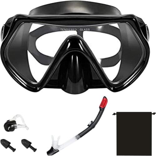 6-Piece Diving Mask Anti-fog Watertight Shockproof Adjustable Snorkeling Mask For Swim Scuba Anti Leak Panoramic Silicone Goggle