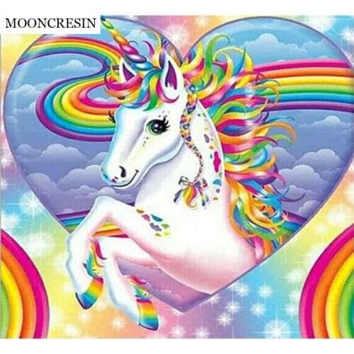 5D DIY Diamond Painting Crystal Rhinestones Full Diamond Embroidery Cross Stitch Cartoon Unicorn Needlework Home Decor Baby Gift