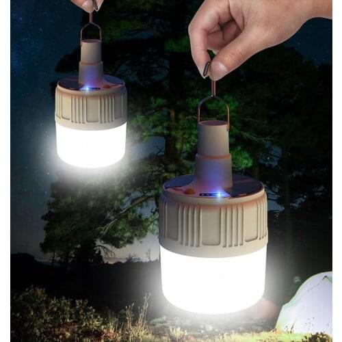 USB Rechargeable LED Emergency Lights Portable Tent Lamp Battery Lantern BBQ Camping Light for Patio/Porch/Garden Outdoor Bulb