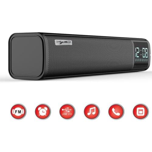 Wireless Speaker Bluetooth 5.0 HD Sound Box Bass Stereo Music Player TF Card USB Loudspeaker for PC Smartphone Game FM 2200mAH