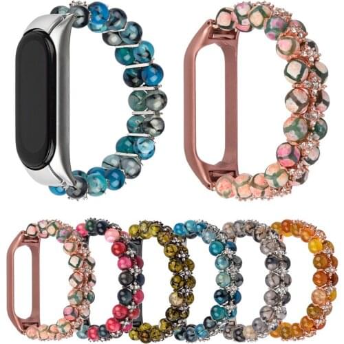 Mi5 Beads Bracelet for Xiaomi Mi Band 6 5 Bands Elastic Wristband Jewelry Watchband Strap for Xiaomi Band 4 3 Accessories Correa