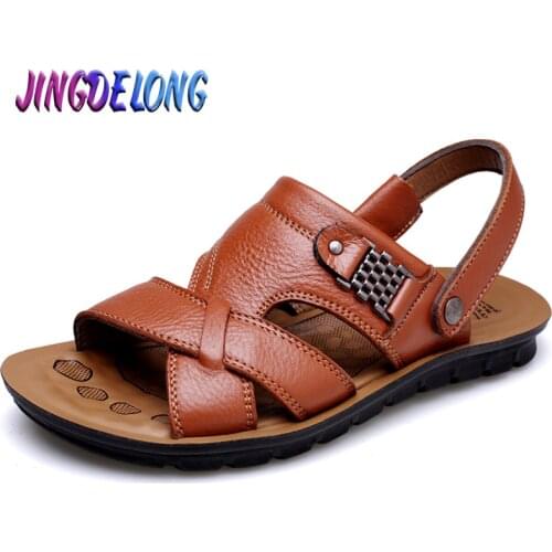 Brand Mens Sandals Summer Outdoor Sole Classic Mens Sandals Luxury Mens Sneakers Handmade Male Beach Slippers Roman Hot Sale