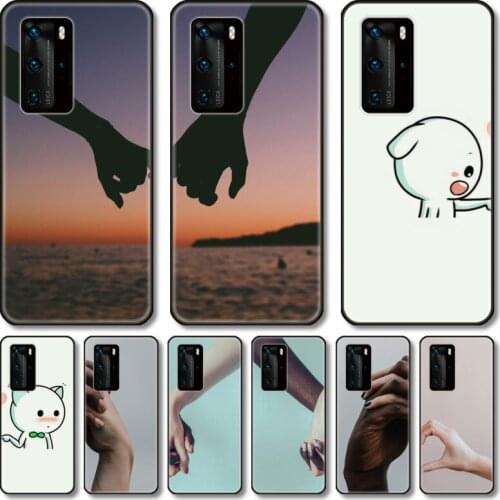 Hand in hand couple Phone Case For Huawei Honor 20 10 9 8 N Pro Lite A C RU black cell shell
