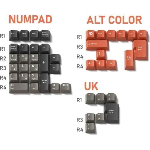 Dolch Black Grey Keycaps For Cherry Mx Gateron Kailh Box TTC Switch Mechanical Keyboard Cherry Profile Alpha Mod Plus ISO Keycap