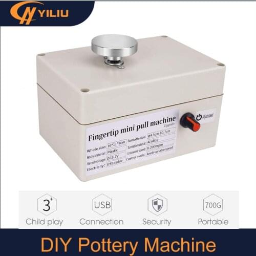 DIY Pottery Machine USB Connect with 6 Pottery Tools 2000 RPM Pottery Wheel Mini Clay Making DIY Craft ,Best Toys For Child