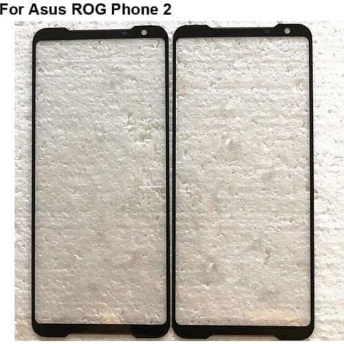 For Asus ROG Phone 2 ZS660KL Touch Screen Outer LCD Front Panel Screen Glass Lens Cover For ROG Phone II 2 Without Flex Cable