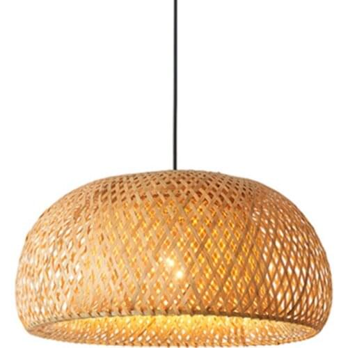 Japen Bamboo LED Pendant Lights Work Hand Knitted Bamboo Hanging Lamp Led Pendant Lamp with Bamboo Dinning Room Kitchen Fixtures