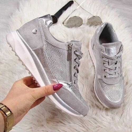 Womens shoes, womens wedges, sneakers, vulcanized shoes, sequinned shoes, fashion girls' sneakers, plus size 35-43