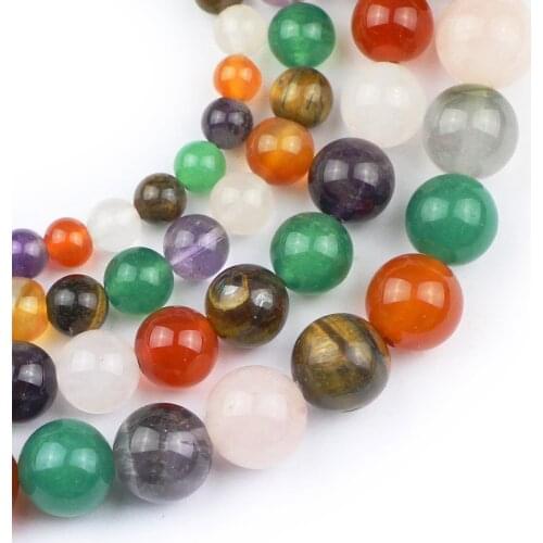 YHBZRET Multicolor Natural Stone Round Spacer Loose beads For Jewelry Making /6/8/10/MM DIY charm Bracelet necklace Accessories
