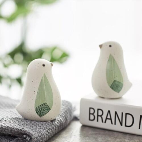Small Fresh Ceramic Animal Bird Childrens Room Bedroom Computer