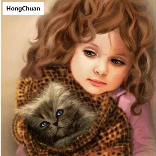 Cute little girl 5D DIY square/round diamond painting cross stitch needlework home decoration mural mosaic diamond embroidery