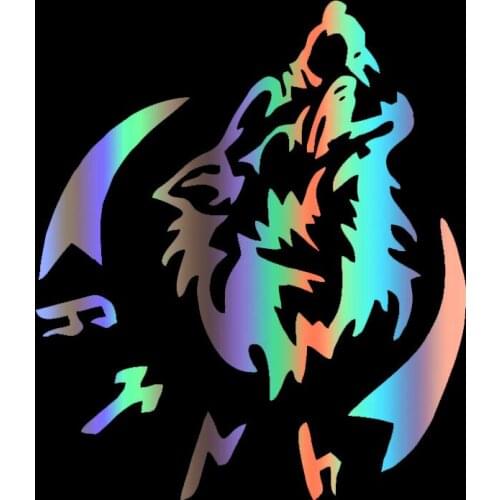 Car Motorcycle Decor Stickers Creative Wolf Head Pattern Sunscreen Waterproof PVC Decals,for Cars Motorcycle Notebook Etc
