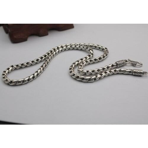 20 inch Pure 925 Sterling Silver Necklace 5mm Wheat Link Chain Necklace S925
