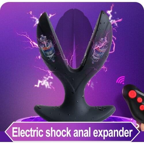 Electric Shock Anus Opening Expander Wirless Control Anal Plug 8 Modes Vibrator Sex Toys For Women Men Butt Dilator Vagina Plug
