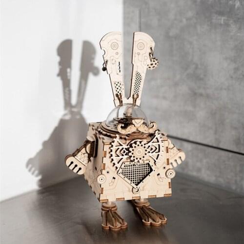 ROBOTIME Mars Probe 3D Woodne Puzzle DIY Exquisite Craft Submarine Model Musical Box For Friend Birthday Gift Spacecraft