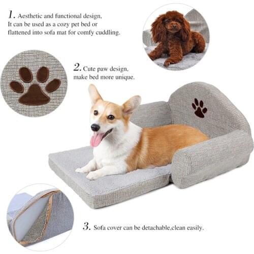 Pet Removable Dog Bed Four Seasons Gray Dog Sofa Dog Cat House Washable Pet Cushion For Pet bed Animals Pet Products