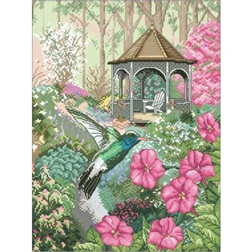 Hummingbird Pavilion patterns Counted Cross Stitch 11CT 14CT 18CT DIY Chinese Cross Stitch Kits Embroidery Needlework Sets