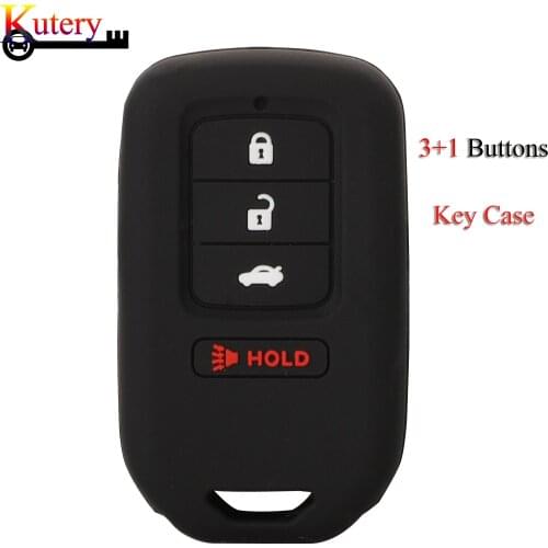Kutery Silicone Rubber Car Key Cover Case For Honda 2013 2014 For Accord Civic Pilot CRV HRV EXL Remote Key Protecor 3+1 Buttons