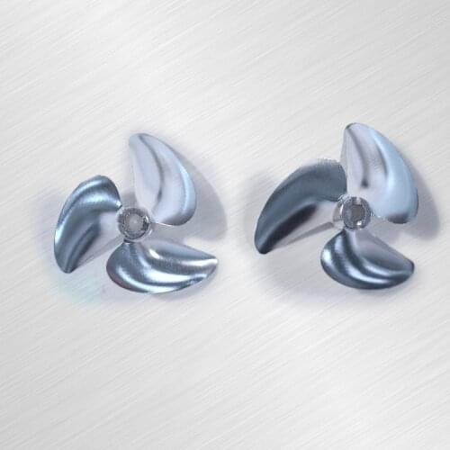 CNC machining pure metal three-blade aluminum propeller Inner diameter 6.35mm fits RC boat