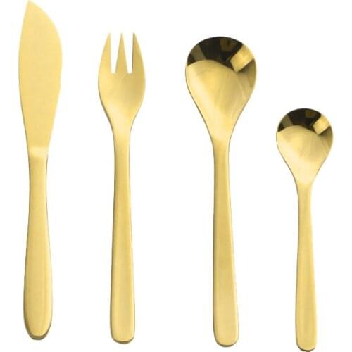 4Pcs Cutlery Set Stainless Steel Dinnerware Western Mirror Knife Fork Tea Spoon Flatware Quality Kitchen Dinner Tableware Set